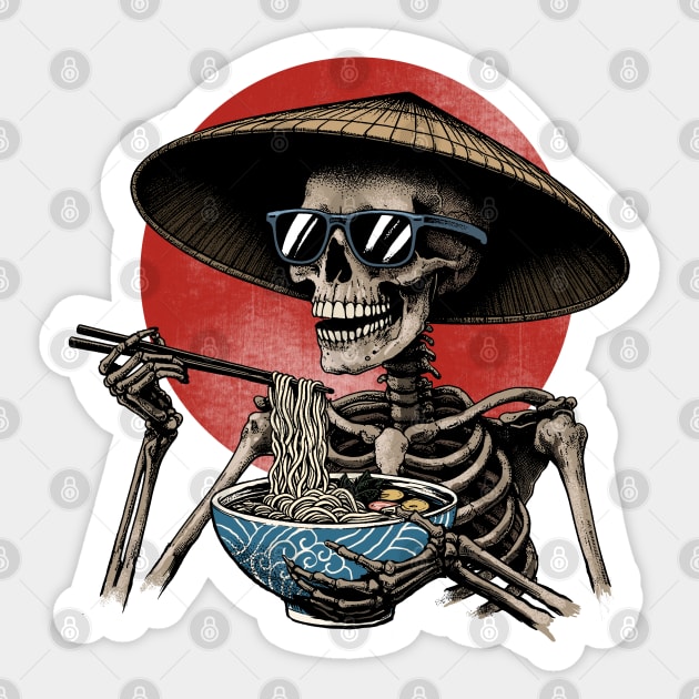 Eternal Noodle Feast: Skele-Ramen Delight Sticker by GoshWow®